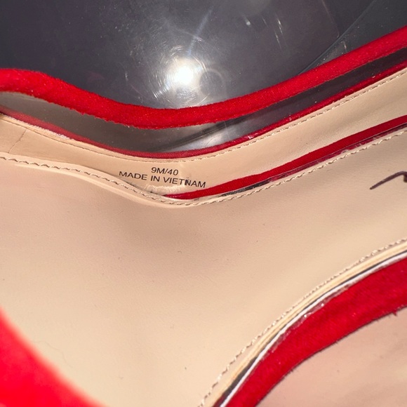 Jessica Simpson 3 1/2 inch Red Suede Heeled Pumps - Picture 6 of 7